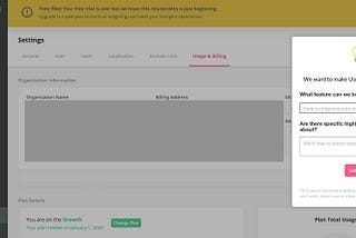Screenshot of Userpilot interface