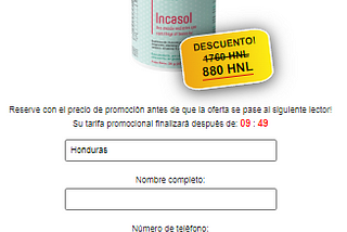 Incasol-revision-legitimo- Servicios-capsulas- resultado-donde comprar en Honduras