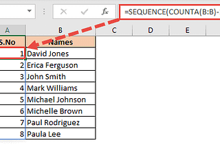 Alternatives to the SEQUENCE Function in Excel 2019