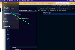 Screenshot of VSCode creating workspace