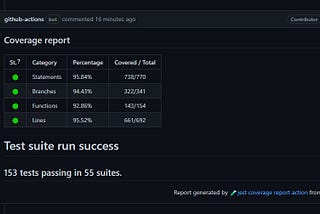 Vue coverage on Github actions