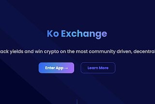 Ko Exchange is the most community-driven decentralized platform
