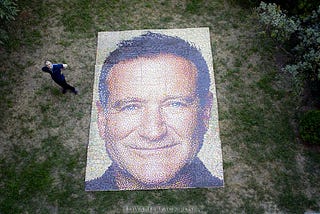 I Made A Portrait Of Robin Williams Entirely With Bottle Caps — Bottle Caps Art Mosaic