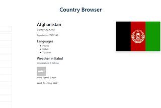 Build Country Browser using React and 2 APIs