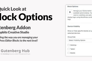 Block Options — Gutenberg Addon — Quick Look