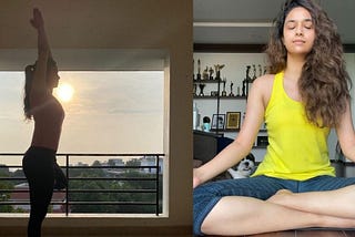 Keerthy Suresh suggests doing yoga during the day to relieve stress. | Watch Post