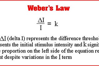 Weber’s Law of Just Noticeable Differences