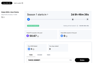 Introducing OGN Staking: earn ETH rewards for staking to Origin Story NFT platform