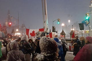 protesters in front of parliament buildings