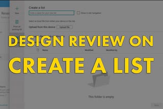 Design Review on Create a list in SharePoint Online