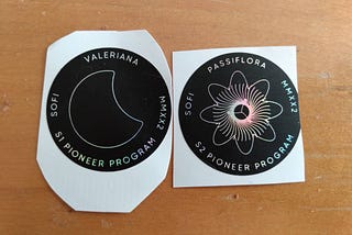 sofi pioneer program stickers, S1 valerian, S2 passiflora
