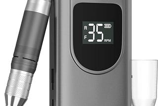 Kredioo Ponceuse pour Ongles Professionnelle Electrique 35000 Tours avec 6 Embouts et Affichage de LCD Puissante Silencieuse pour Manucure Pédicure Cadeau pour Femme