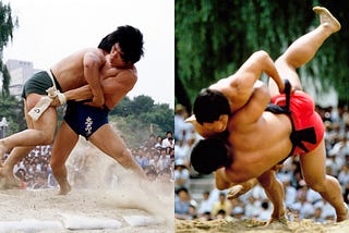 Korean wrestlers wrestling
