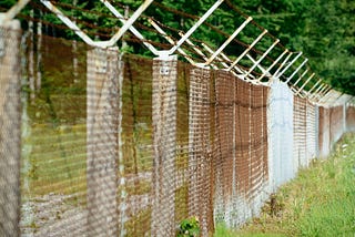 Wire fence on a field