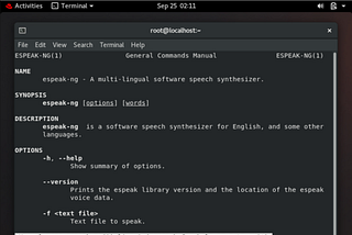 ‘espeak-ng’ options in Linux
