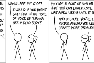 XKCD comic comparing bad code to a corpse