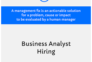 A Business Analyst? To do what?