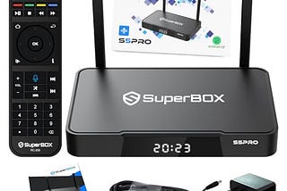 Super Stream S-5-P-ro TV Box,2024 Newest Super Bundle Box Fully,4GB+32GB Storage,6K HMDI,with Voice Remote,Bluetooth 5.2,Quad-Core,with Channels Free,Phone Support & Easy Setup Gudie