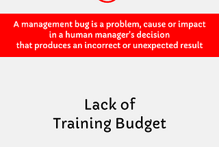 Management Bug: Lack of Training Budget