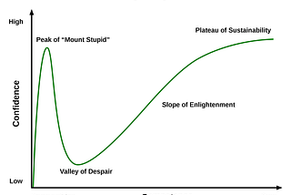 Dunning–Kruger Effect — I was very close to the “Mount of Stupid”