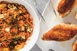 Crispy Chicken with Spicy Carrot Salad :