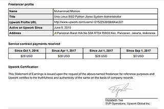 How did i earn money from upwork online job