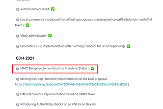 VINCI investors Badge Implemented!