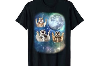 Three Owl Moon Weird Cursed T-Shirt Free