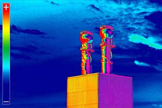 Aerial thermal imaging of chimney stack