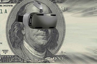 Ben Franklin Hunnid Dolla Bill with a VR headset