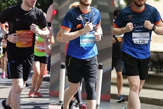 It’s a picture collage of me running the London 10K in 2018, 2019, and 2021.