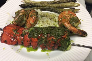 BBQ Lobster and Shrimp w/ Chimichurri Sauce