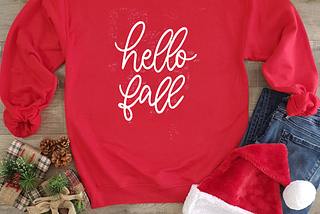 Hello Fall Shirt — Calligraphy T-Shirt — Fall Fashion — Fall T-Shirt — Autumn Shirt — Holiday…