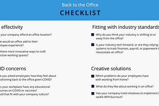 A Checklist to Returning to Office After COVID