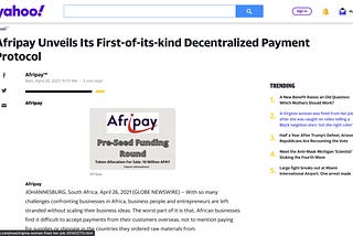 Afripay Featured On Yahoo Finance