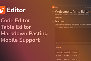 Vrite Editor: Open-Source WYSIWYG Markdown Editor