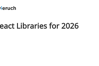 (번역) 2026년 리액트 라이브러리