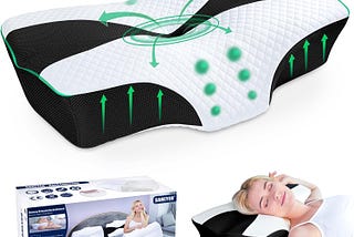 SAHEYER Oreiller Ergonomique Cervical, Oreiller Memory Foam pour Le Soulagement des Douleurs, Oreiller Cervicales Coussin Cervicales Douloureuses pour Les Dormeurs sur Le Côté Le Dos et Le Ventre