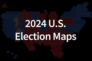 A U.S. cartogram map of the 2024 U.S. Presidential Election Results with the text ‘2024 U.S. Election Maps’