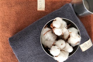 Skagen Towel in Caramel and Slate Grey by Nordifakt (Textile Waste)