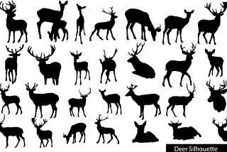 Collection of Deer Silhouettes Bundle