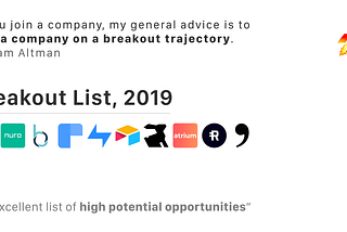 Announcing The 2019 Breakout List of High Potential and High Growth Startups