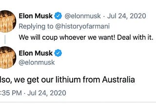 Revisiting Elon Musk Lying About Bolivia — Tesla’s Ties to ACISA, Which Bolivia Canceled Lithium…