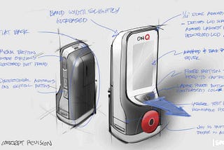 Concept sketches illustrating the initial design ideas for the POGO Automatic® Blood Glucose Monitoring System.