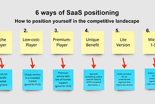 SaaS Positioning — 6 different ways to position your SaaS product in the competitive landscape.
