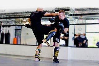 sparring at James Martial Arts Academy