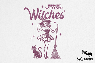 Vintage Halloween Witch SVG PNG