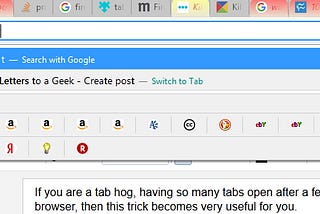 Easily Search open tab titles, bookmarks & history using the Firefox Address Bar