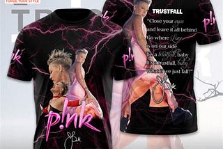 Pink Trustfall Signature Design 3D T-Shirt