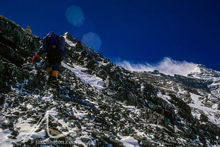 Some extra-curricular exploring high on Everest in April 2001.